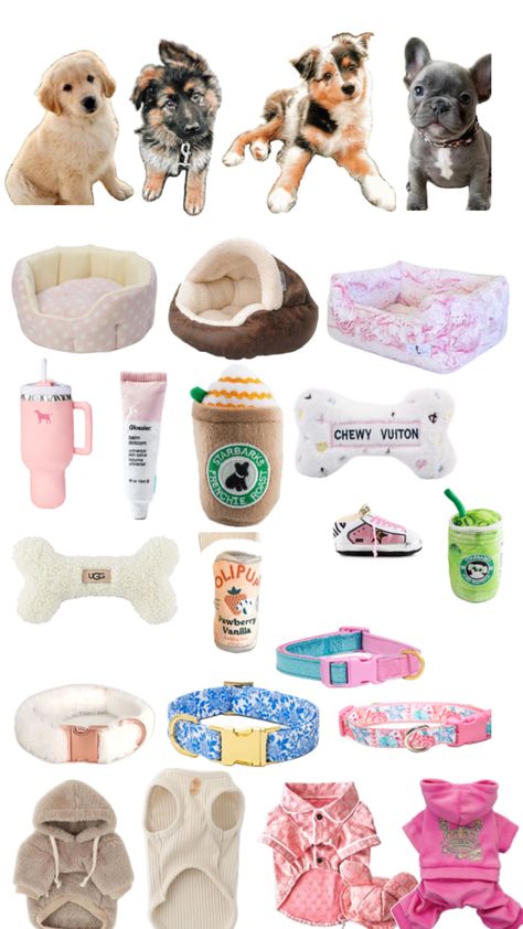 Puppy Care Package From Breeder, Cute Puppy Toys, Preppy Dog Stuff, Dog Basket Ideas, Puppy Stuff Accessories, Stephen Curry Birthday, Dog Christmas Presents, Puppy Items, New Puppy Checklist