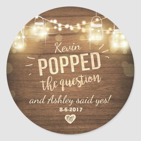 Popped The Question Engagement, Winter Engagement Party Decorations, Winter Engagement Party, Engagement Party Themes, He Popped The Question, Popcorn Wedding, Wedding Return Address Labels, Popped The Question, Envelope Liners Wedding