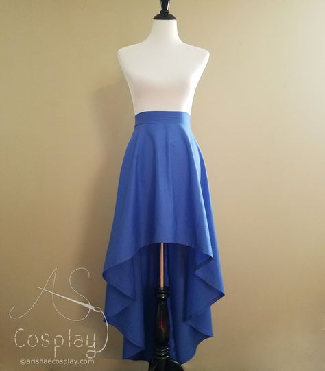 "High Low Skirt Available in Any Size and Any Color - Swallowtail Maxi Skirt - Hi-Lo Skirt This high low skirt is short in the front and long maxi length in the back.  It drapes beautifully and flows elegantly as you move and walk around in this skirt.  It is shown in these photos in colors 'lapis blue' , 'ruby red', and 'prussian' but the skirt is also available in any color of your choice.   Each skirt is custom made for your height and waist measurement. The skirt is ankle length in the back Hi Lo Skirt Pattern, Skirt Short In Front Long In Back, Tie Skirt Diy, Diy High Low Skirt, How To Make Long Skirt, Long Skirt Sketch, Front Short Back Long Dress, Low High Skirt, Circle Skirt Pattern Diy