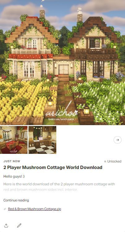 Mushroom Sides, Cottage Core Houses, Cottagecore House Minecraft, Interior Minecraft, Minecraft Starter House, Cottage Minecraft, Cottage Core Minecraft House, Minecraft Houses Survival, Mushroom Cottage