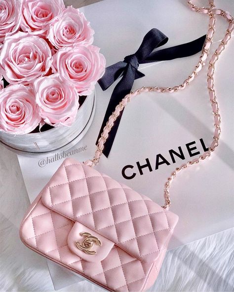 Pink Chanel Bag, Pink Wednesday, Trendy Purses, Luxury Bags Collection, Lv Purse, Pink Shades, Chanel Mini, Girly Bags, Pink Chanel