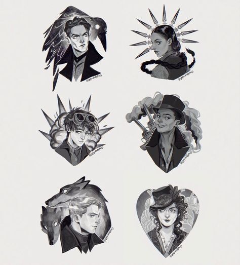 Six Of Crows Characters Fan Art, Crows Drawing, Six Of Crows Characters, Crow Books, Grisha Verse, Crooked Kingdom, Drawing Animals, The Grisha Trilogy, Bookish Things