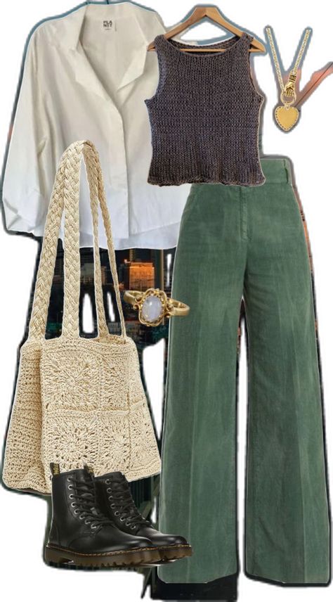 Nyc Ootd, Nature City, Diy Vetement, Green Crochet, Mode Casual, Vintage Nature, Mode Inspo, Ootd Outfit, Outfit Summer