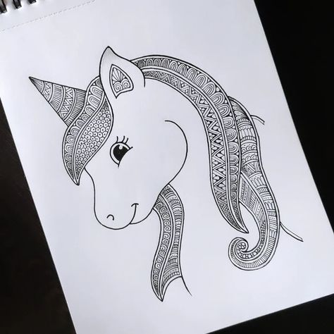 Unicorn Face Drawing with Easy Doodle Mandala art.. check out this video full tutorial link in Bio ❤️ 🤗.. . . . . . #unicorn #unicorndrawing #unicornface #unicornart #doodle #doodleart #doodling #Mandalaart #mandala #arts @vennila_yl_creations Unicorn Mehendi, Unicorn Face Drawing, Mehendi Easy, Doodle Mandala Art, Unicorn Doodle, Doodle Mandala, Mandala Arts, Unicorn Drawing, Easy Doodle