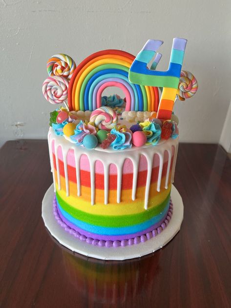 Rainbow High Birthday Cake, Rainbow High Cake, Jelly Jamm, 4th Birthday Cake, Ice Cream Cake Pops, Colorful Birthday Cake, Rainbow Cakes, Butterfly Birthday Cakes, Rainbow Birthday Cake