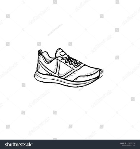 Sport Shoes Drawing Sketch, Running Shoe Tattoo, Sport Shoes Drawing, Running Shoe Drawing, Running Doodles, Running Tattoos For Women, Sneaker Doodle, Running Shoes Sketch, Running Shoes Tattoo