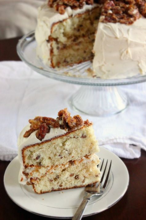 Pecan Praline Cake, Cake Brown, Southern Recipes Desserts, Praline Cake, Vanilla Cream Cheese, Vanilla Cream Cheese Frosting, Pecan Praline, Sweet Foods, Southern Desserts