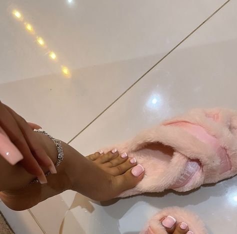 Baby Pink Toe Nails, Short Classy Nails, Pink Pedicure, Gel Toe Nails, Acrylic Toes, Acrylic Toe Nails, Pink Toes, Cute Toe Nails, Soft Life