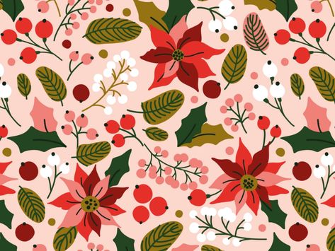 Poinsettia Christmas Pattern by Maria Galybina on Dribbble Christmas Floral Designs, Poinsettia Cards, Scandinavian Pattern, Christmas Patterns, Floral Pattern Design, Poinsettia Flower, Christmas Poinsettia, Holiday Stickers, Christmas Cards To Make