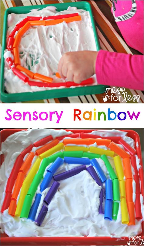 Straw Activities, Kids Mess, Rainbow Activities, Sensory Ideas, Sensory Activity, Toddlers And Preschoolers, Kids Sensory, Sensory Experience, Rainbow Theme