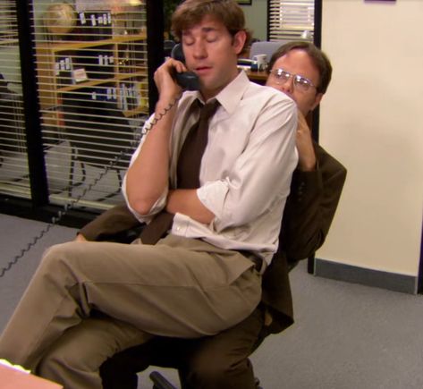 Dwight X Jim, Jim The Office Aesthetic, Jim X Dwight, Jim Office, Sitting In Lap, Sitting On Lap Pose, Sitting Meme, Jim And Dwight, Jim The Office