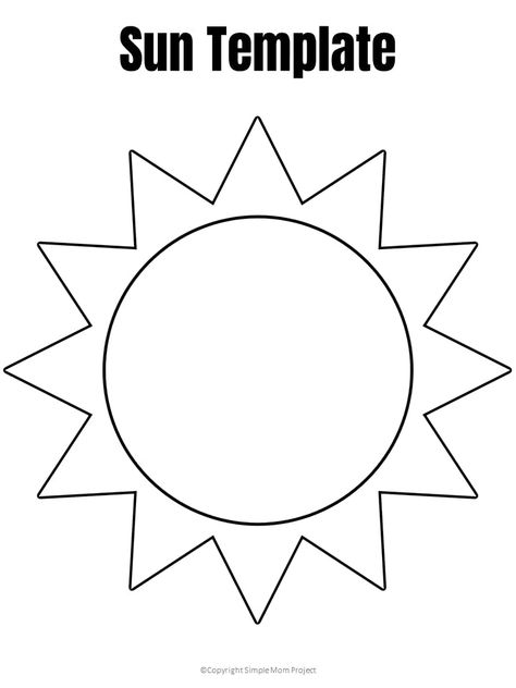 S Is For Sun Craft, Sun Felt Pattern, Sun Catcher Templates Free Printable, Space Templates Free Printable, Sun Name Craft, Sun Craft For Preschoolers, Sun Toddler Craft, Sun Printable Templates, Sun Art For Preschoolers