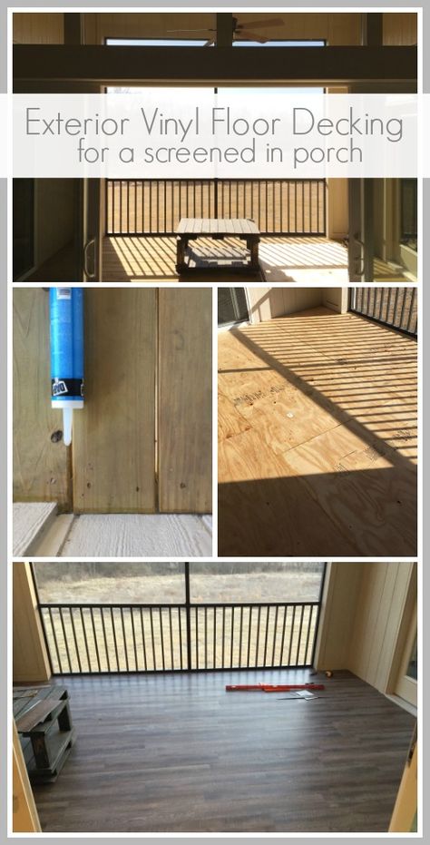 Exterior Vinyl Floor Decking for a screened in porch, instead of bugs coming in through cracks in your deck, try this!! - - Sugar Bee Crafts Outdoor Vinyl Flooring, Screened In Deck, Diy Outdoor Weddings, Deck Flooring, Floor Screen, Diy Porch, Porch Flooring, Mason Jar Crafts Diy, Vinyl Floor