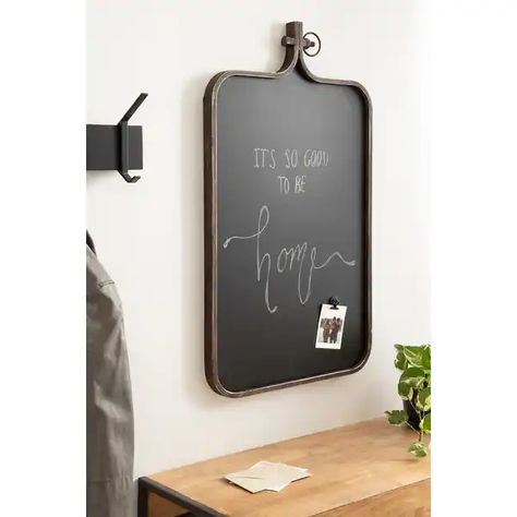 Kate and Laurel Yitro Metal Framed Chalkboard - 20x35 - Bed Bath & Beyond - 36990926 Industrial Frame, Hanging Chalkboard, Small Chalkboard, Chalkboard Decor, Decorative Boards, Magnetic Chalkboard, Keyhole Hanger, Framed Chalkboard, Event Sign