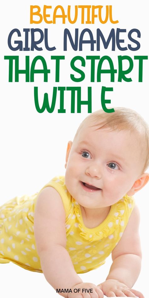 Girl names that start with the letter E. Cute baby girl names. The best baby girl names. E Girl Names, Bible Names For Girls, Royal Baby Girl Names, E Baby Girl Names, Girl Names With E, Best Baby Girl Names, Old Fashion Girl Names, Italian Girl Names