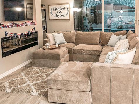 Luv Sac Sectional, Sactional Lovesac Configurations, Lovesac Sactional Configurations, Basement Couch Ideas, Love Sac Sectional Ideas, Lovesac Configurations, Chase Couch, Cozy Sectional Couch, Sactional Lovesac