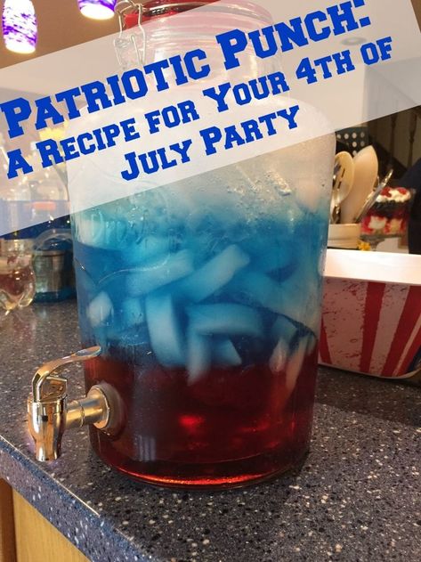 If you�re having a get together this Fourth of July, tell your guests not to worry about the drinks! You�ve got it covered with Patriotic Punch! July 4th Drinks Non Alcohol, 4th Of July Pitcher Drinks, Fourth Of July Drinks Alcohol Punch, 4th Of July Cocktails Pitcher, Fourth Of July Punch, 4th Of July Punch, Patriotic Punch, Party Punch Alcohol, July Cocktails