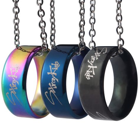 PRICES MAY VARY. Rainbow, blue, black kpop stray kids merch ring with necklace. The metal of the stray kids ring is made of stainless steel, waterproof and rust, and 3 different colors of Stray Kids ring is suitable for you to wear them in any scene. Fashion external design, fine laser engraved of the stray kids name , It's perfect for gifts. The ring size is 7, Chain length: 19.6 Inch/ 50cm. More and More Newest Fans Items is Updated Every Week, Pls Go and Click on WGEEEY Store. Rainbow, blue, Stray Kids Shoes, Stray Kids Merch, Kids Ring, Kpop Stray Kids, Stray Kids Outfits, Pop Jewelry, Diy Friendship Bracelets Tutorial, Things I Need To Buy, Edgy Jewelry