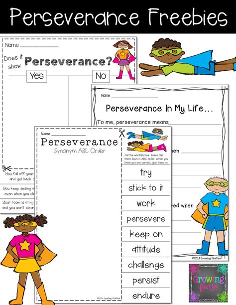 Perseverence by Growing Firsties delete Perseverance Activities, Character Lessons, Teaching Growth Mindset, Growth Mindset Classroom, Visible Learning, Mindset Activities, Habits Of Mind, Counseling Lessons, Guidance Lessons