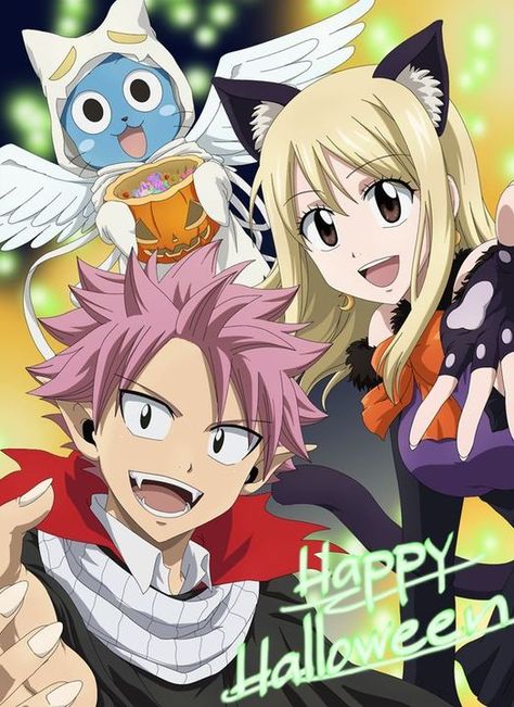 Nalu Halloween, Natsu E Lucy, Natsu Fairy Tail, Fairy Tail Natsu And Lucy, Fairy Tail Pictures, Fairy Tail Love, Anime Fairy Tail, Fairy Tail Nalu, Halloween Fairy