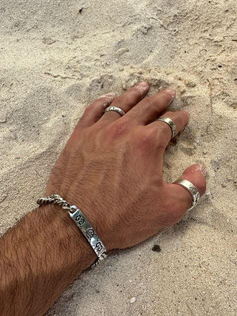 Mens Beach Jewelry, Surfer Boy Aesthetic, Starter Board, Ibiza Outfit, Vacation Fits, Beach Outfit Men, Men Jewellery, Mens Jewerly, Man Jewelry