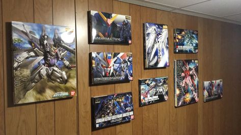 Displaying Gunpla Boxes | Gunpla Builders of Chicago Gunpla Display, Take Up Space, Activity Room, Ghibli Artwork, Amazing Artwork, Office Setup, Diy Box, Study Planner, Model Building