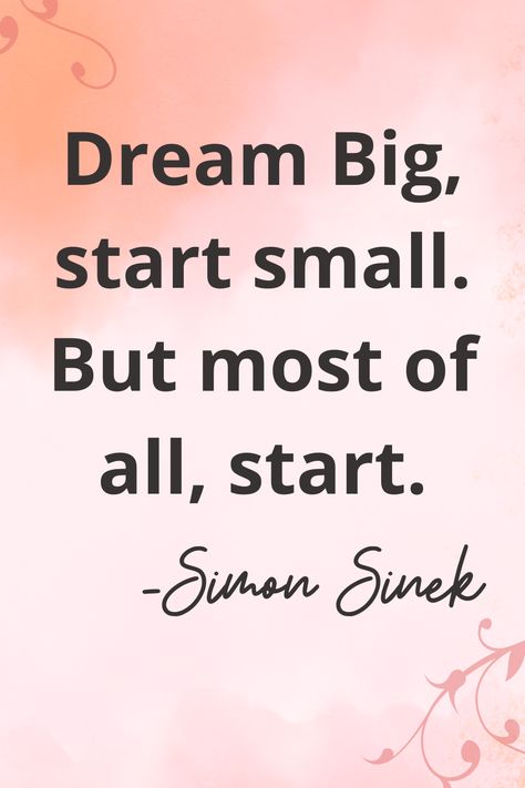 Dream Big, start small. But most of all, start. -Simon Sinek. For most of us, starting is half the battle. Get more inspiring quotes from Get Seen Management's small business quotes board. Organization Quotes Business, Vision Board Pictures Small Business, New Business Quotes Starting A, Vision Board Start A Business, Motivational Quotes For Small Business Owners, Dream Business Quotes, Motivational Quotes For Small Business, Starting A Business Quotes Motivation, Start Business Quotes