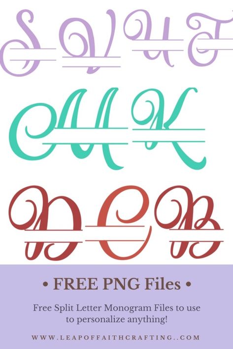 FREE Cricut cut files | Split Letter Monogram | Make personalized gifts with easy monograms! Split Alphabet Svg Free, Free Split Monogram Svg Files For Cricut, Split Monogram Letters, Monogram Cricut, Monogram Tile, Split Letter Monogram, Monogramm Alphabet, Free Monogram Fonts, Christmas Fonts Free