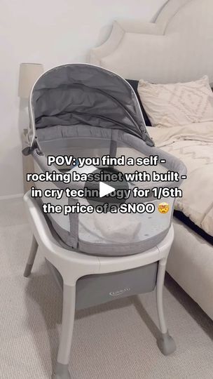 1M views · 20K reactions | This bassinet it a TOTAL GAME CHANGER 🤯 wishing I had this with my first born! I discovered it on Amazon and decided to grab it and I’m SO GLAD I did! I saved a lot of money not getting the SNOO and this works just as amazing!! 

- cry detection technology
- 10 soothing sounds
- self rocking motions

Make sure you’re following me to receive the link ok! Comment APRIL24 for the link sent to your DM’s 🤍🫶🏼

Sleep sack: @dreamlandbabyco 
Linked in my storefront 

#bassinet #snoo #momhacks #momhack #parenthacks #newbornsleep #newbornsleeptips #firsttimemama #secondtimemom #amazonbabyregistry | Kelsey Sinclair | catchingupwithkels · Original audio Baby Furniture, Rocking Bassinet, Amazon Baby Registry, Sleep Sack, A Lot Of Money, Mom Hacks, Sleep Sacks, Soothing Sounds, Game Changer