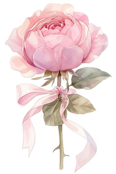 Elegant watercolor pink rose | free image by rawpixel.com / Tang Pink Aesthetic Art, Coquette Pink Aesthetic, Green Coquette, Flower Vase Art, Cute Wallpapers For Ipad, Floral Cards Design, Tole Painting Patterns, Flower Graphic Design, Delicate Watercolor