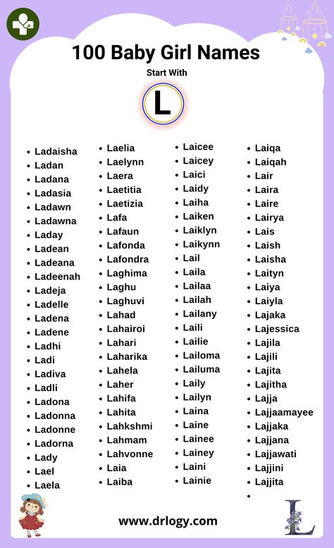 Best baby girl names Minions, L Names For A Girl, L Names For Girls, L Girl Names, Best Baby Girl Names, Names Unique Girl, T Baby Names, L Baby Girl Names, Names Beginning With L