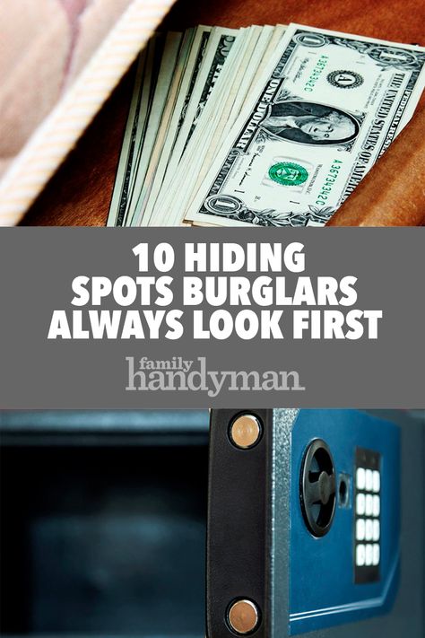 10 Hiding Spots Burglars Always Look First Freebie Ideas, Secret Hiding Spots, Secret Hiding Places, Hide Money, Home Security Tips, Portable Safe, Pill Container, Hidden Compartments, Secret Storage