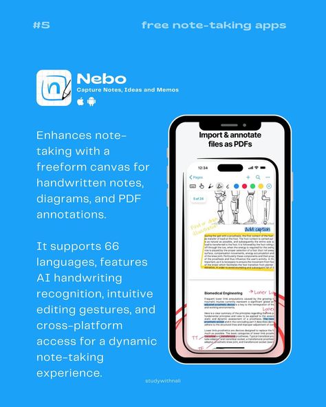 Note-Taking Apps 📝 ~ for iOS & Android phone/tablets ✨ 5 free note taking apps: 📒 Notebook 📑 Board Notes 📝 Simple Notes - Notepad Manager 📘OneNote ✏️ Nebo Hope this post is useful 🫶🏻 Don’t forget to save for later and share it with someone who needs to get organized 🫡 💭Feel free to comment of any other free note-taking app that we should all know! All these are free to use, but some have paid premium features Tags 🏷️ #notetaking #apps #studytips #ipad #studentlife #ipadnotes note takin... Notes Apps For Laptop, Digital Note Taking Apps For Android, Notetaking Apps For Android, Apps To Make Notes, Free Note Taking Apps, Board Notes, Notes Simple, Apps For Students, Note Taking Apps