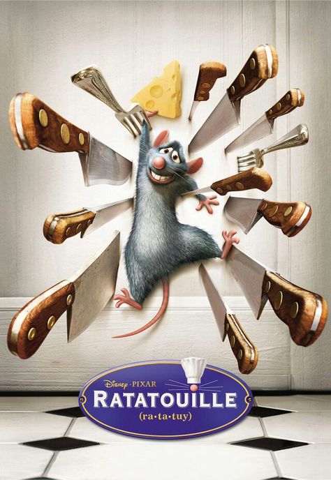 Ratatouille movie poster Ratatouille Film, Ratatouille Movie, Ratatouille Disney, Brad Bird, Disney Movie Posters, Disney Presents, Pixar Films, Movies Worth Watching, I Love Cinema