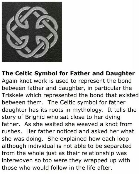 Symbol For Father And Daughter, Father Daughter Celtic Knot, Celtic Symbols And Meanings, Father Daughter Tattoos, Celtic Knot Tattoo, Father Tattoos, Irish Tattoos, Celtic Symbol, Knot Tattoo