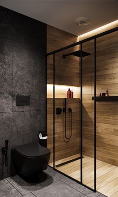 Bathroom interior design ideas modern Spa In Casa, تصميم دورة مياه, Makeover Kamar Mandi, Bathroom Design Black, Black Toilet, Bathroom Decor Luxury, Washroom Design, Aesthetic Bathroom, Bathroom Redesign