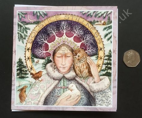 Solstice Stillness Greetings Card - Painting Dreams Yule Wicca, Yule Goddess, Wheel Of Year, Yule Cat, Yule Christmas, Pagan Goddess, Unicorn Birthday Party Invitation, Rude Birthday Cards, Alternative Christmas