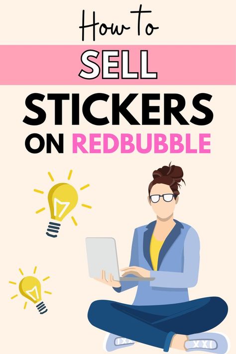 How To Sell Stickers On Redbubble Sell Stickers, Online Writing Jobs, Money Fast, Stickers Online, Earn Money From Home, Make Money Fast, Handmade Business, Digital Sticker, Digital Business