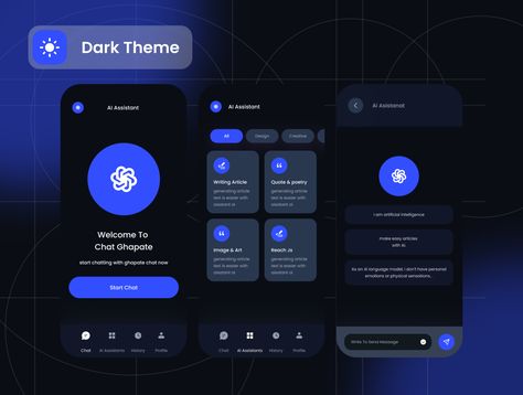 Ai Assistant Chatbot Mobile Apps UI Kit Chatbot Ui Design, Pc Apps, Chatbot App, Chatbot Design, Mobile App Design Inspiration, Tools List, Design Guidelines, App Design Inspiration, Mobile App Ui