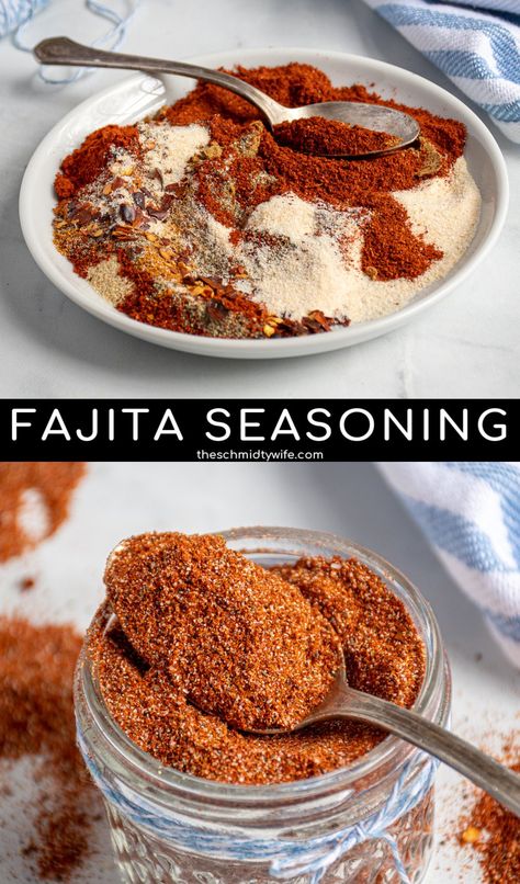 How to make Homemade Fajita Seasoning! Easy to make at home this fajita seasoning leaves all the preservatives found in store bought seasoning out! Perfect for chicken, steak, and veggie fajitas! Mexican Seasoning For Steak, Steak Fajitas Seasoning Recipe, Homemade Chicken Fajita Seasoning, Easy Fajita Seasoning, Fajita Seasoning Recipe Steak, Diy Fajita Seasoning Easy, Fajita Seasoning Recipe Chicken, Chicken Fajitas Stove Top, Steak Seasoning Recipes Easy