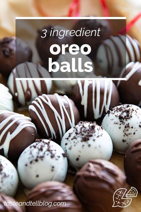 You only need 3 ingredients for these crowd pleasing Oreo Balls! The perfect no-bake treat, these Oreo truffles are filled with a creamy Oreo center that is covered in chocolate. Oreo Bites No Bake, Oreo Balls With Almond Bark, Best Oreo Balls Recipe, Oreo Chocolate Balls, Recipe For Oreo Balls, 3 Ingredient Oreo Balls, Cream Cheese Oreo Balls, Oreo Cheesecake Truffles, No Bake Oreo Truffles