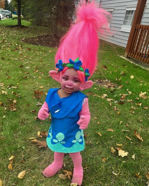 Troll Halloween Costume, Poppy Costume, Troll Costume, Halloween Costume Toddler Girl, Toddler Girl Halloween, Baby Kostüm, Toddler Halloween Costumes