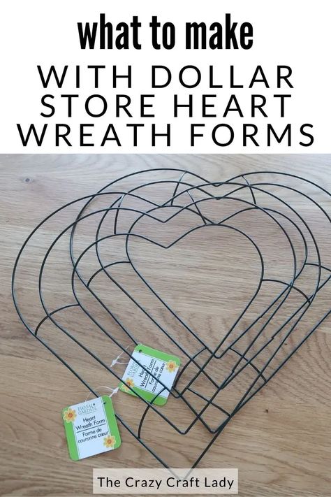 what to make with dollar store heart wreath forms Tulle Heart Wreath, Tulle Heart Wreath Diy, Valentines Ribbon Wreath, Heart Shaped Wreaths With Flowers, February Wreath Ideas, Double Heart Wreath, Heart Shaped Wreaths Diy, Dollar Tree Wire Wreath Ideas, Dollar Tree Ribbon Wreath