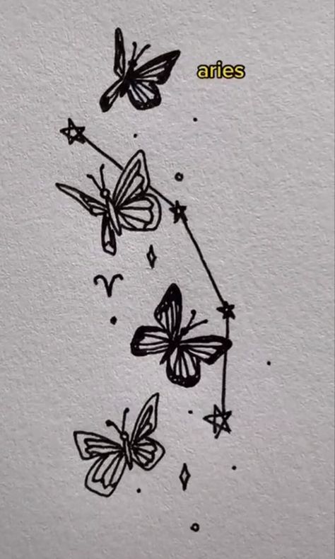 Astrology Tattoo, Aries Tattoo, Zodiac Tattoos, Cute Tiny Tattoos, Spiritual Tattoos, From Tiktok, Discreet Tattoos, Dainty Tattoos, Dream Tattoos