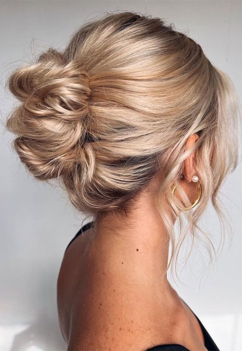 updo hairstyle, classic wedding hairstyles, messy bun updo, updo wedding hairstyle, bridal updo, bridal hairstyles, wedding day hairstyles Straight Hair Updo, Wedding Guest Updo, Wedding Guest Hair, Easy Wedding Guest Hairstyles, French Roll, Classic Wedding Hair, Wedding Hairstyles Medium Length, Easy Wedding, Bridesmaids Hair