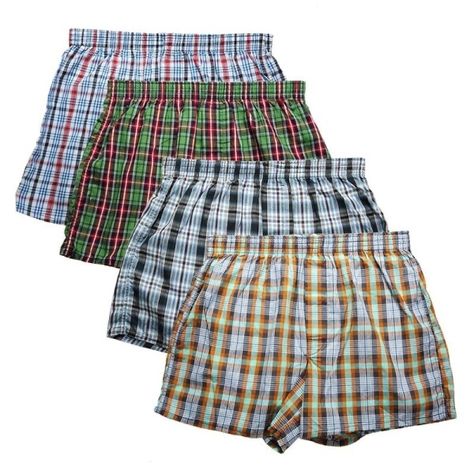 US $13.24 44％ Off | High Quality Brand 4-Pack Men's Boxer Shorts Woven Cotton 100％ Classic Plaid Combed Male Underpant Loose Breathable Oversize Short Weave, Mens Boxer Shorts, Short Models, Mens Boxers, City Style, Boxer Shorts, Woven Cotton, Cotton Weaving, Pure Cotton