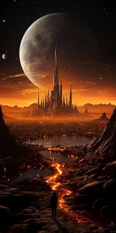 Sci Fi Planets, Planet Concept Art, Sci Fi Planet, Alien City, Screen Savers Wallpapers Backgrounds, Sci Fi Landscape, Best Nature Wallpapers, Sci Fi Environment, Dreamy Artwork