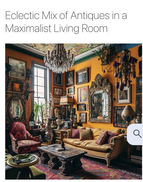 Peach Cottage, Victorian Bohemian Decor, Dark Academia Interior, Boho Rooms, Maximalist Living Room, Maximalist Interior Design, Cottage Core Decor, Blue Dolphin, Maximalist Interior