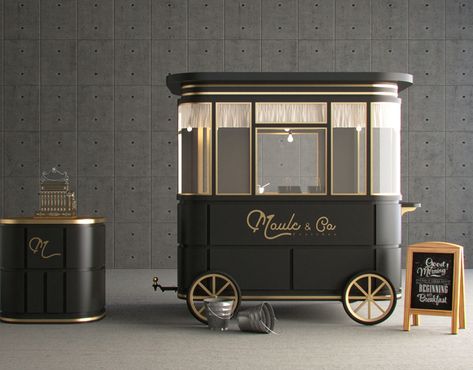 Food Stall Design, Mobile Coffee Shop, Mobile Food Cart, Food Cart Design, Ice Cream Cart, Vintage Industrial Design, Industrial Design Furniture, Kiosk Design, Food Truck Design