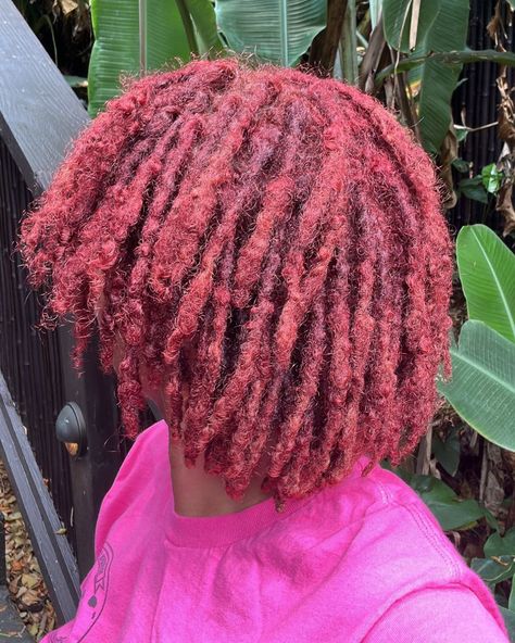 Is hair color wax safe for locs? Colorful Locs, Micro Locks, Strawberry Red Hair, Dyed Locs, Red Locs, Loc Goals, Dreadlocks Hair Care, Colored Dreads, Hair Color Wax